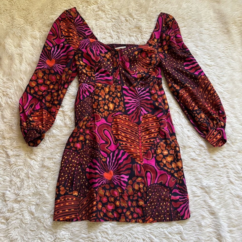 NWT Farm Rio Leopard Hearts Mini Dress - Size XS - Picture 4 of 8